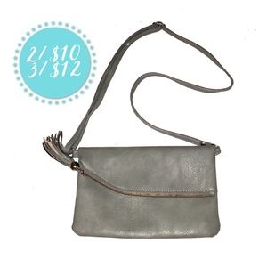 Target grey fold over crossbody bag